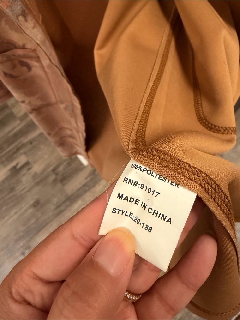 Solitaire Open-Front Cardigan Jacket - Peachy Tan with Muted Blue Accents - Picture 10 of 11